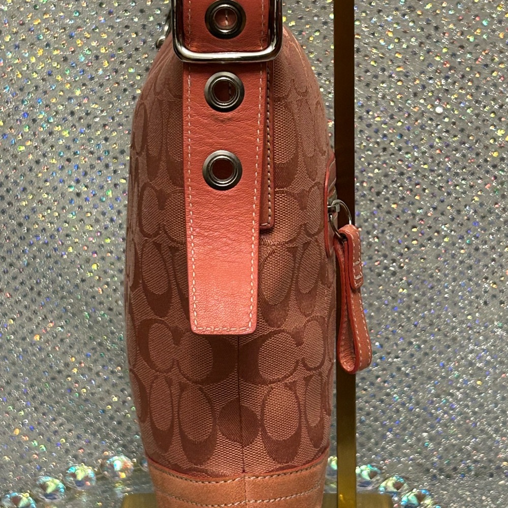 Coach Vintage Pink Jacquard Crossbody Bag Approx. 10 x 11  CO5K-9362 - Picture 6 of 17